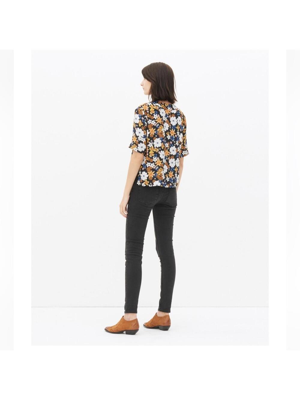 Sandro ParisFloral V-Neck Eyelet Blouse Size 1 Small - Picture 2 of 9